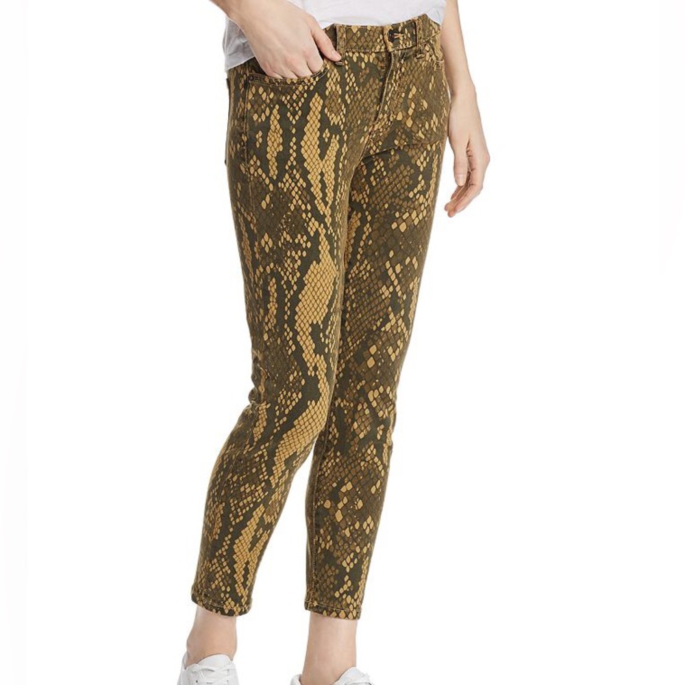 Current/Elliott The Stilletto Snake Print Cropped Skinny Jeans Size 27